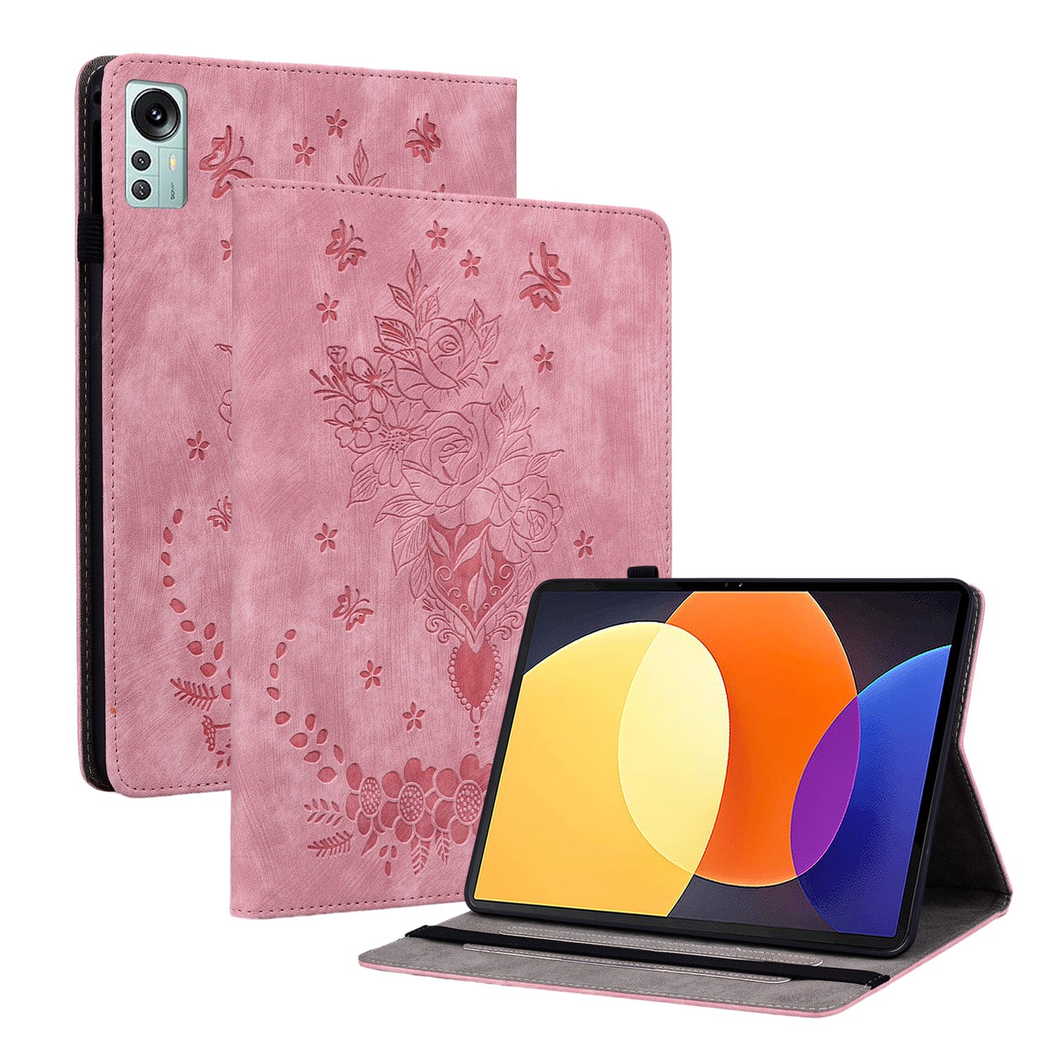Tablet Stand Case for Xiaomi Pad 5 Pro 12.4 (2022) , Imprinted PU Leather Card Slots Tablet Cover