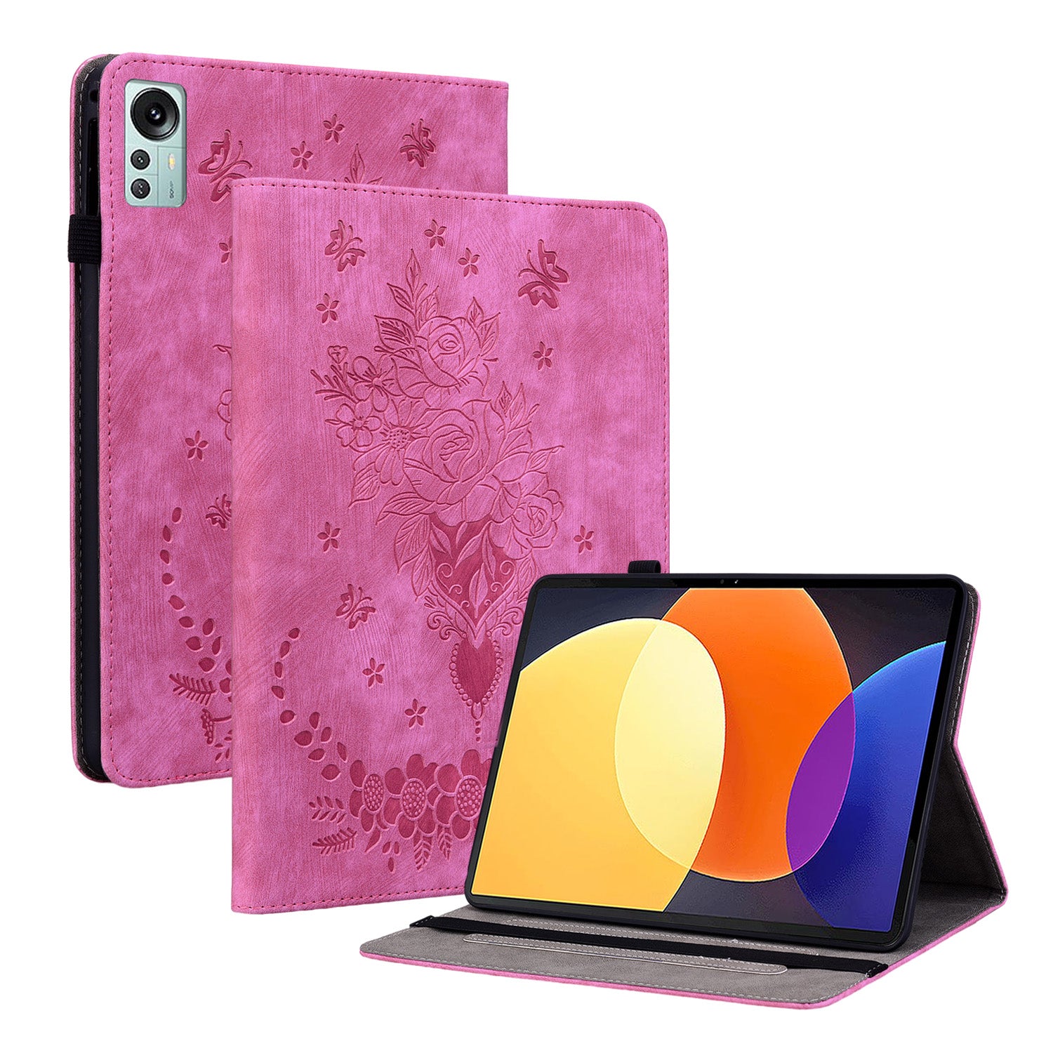 Tablet Stand Case for Xiaomi Pad 5 Pro 12.4 (2022) , Imprinted PU Leather Card Slots Tablet Cover