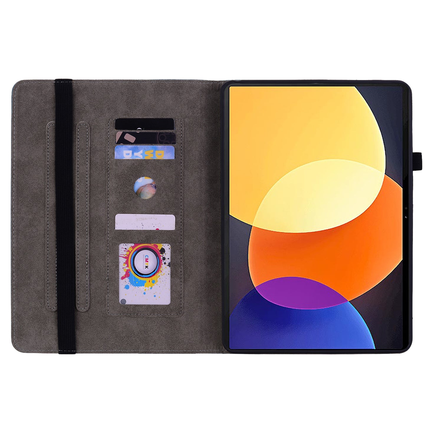 Tablet Stand Case for Xiaomi Pad 5 Pro 12.4 (2022) , Imprinted PU Leather Card Slots Tablet Cover