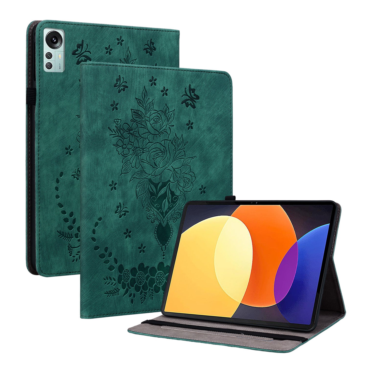 Tablet Stand Case for Xiaomi Pad 5 Pro 12.4 (2022) , Imprinted PU Leather Card Slots Tablet Cover