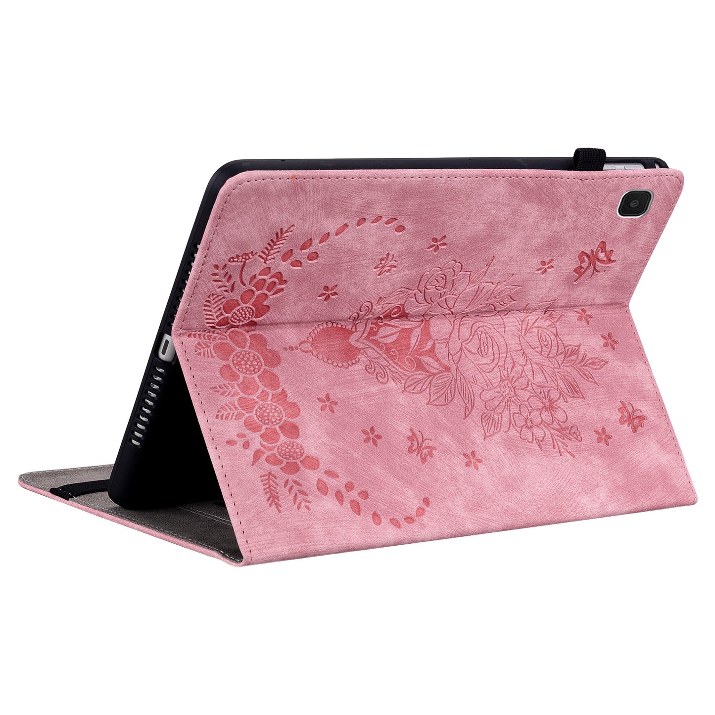 For Samsung Galaxy Tab A7 Lite 8.7-inch Imprinted PU Leather Foldable Stand Tablet Case with Pen Holder