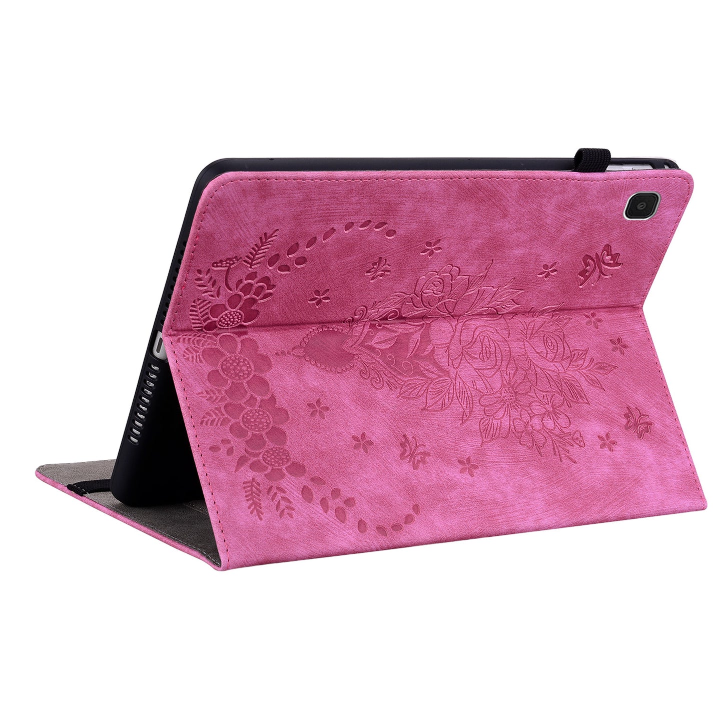 For Samsung Galaxy Tab A7 Lite 8.7-inch Imprinted PU Leather Foldable Stand Tablet Case with Pen Holder