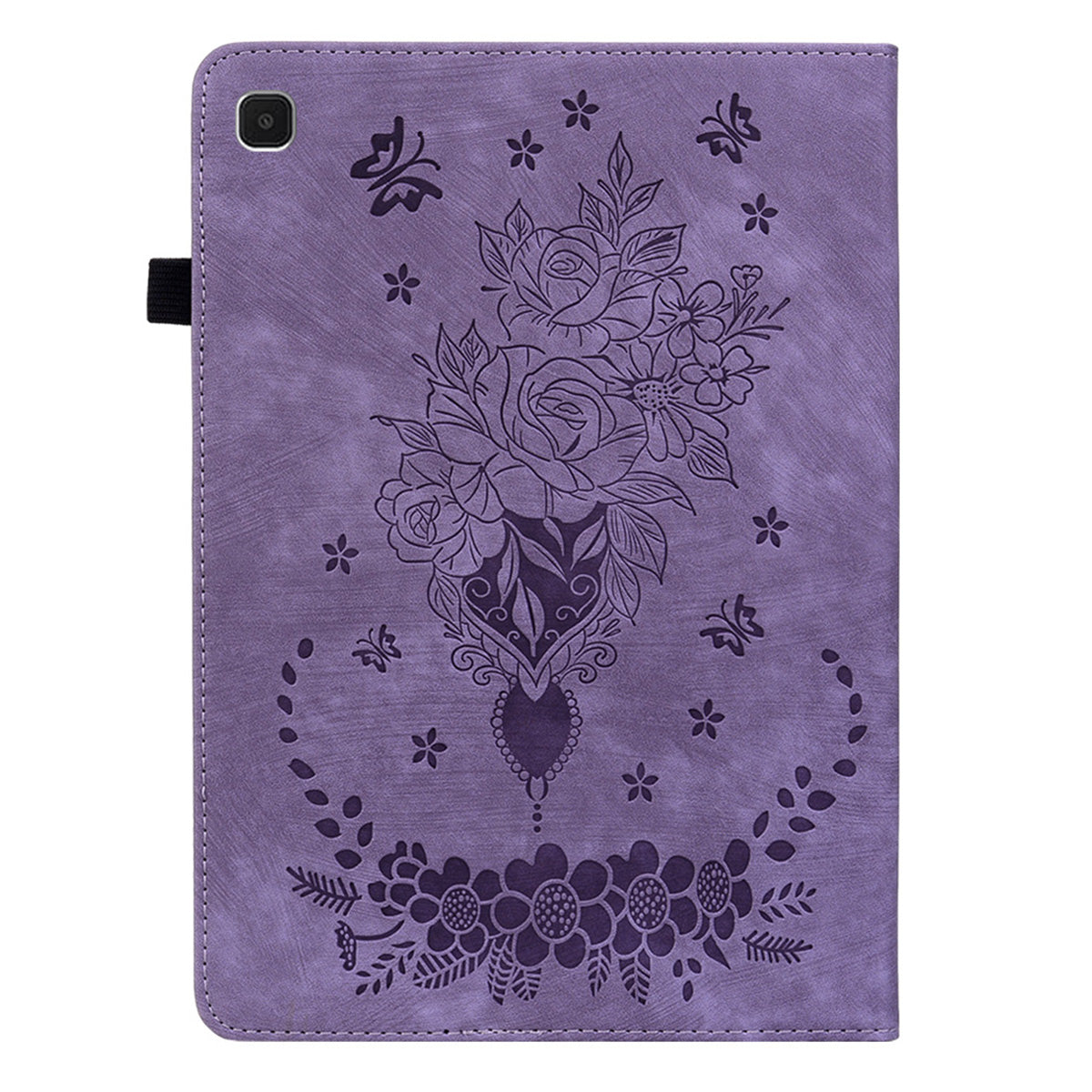 For Samsung Galaxy Tab A7 Lite 8.7-inch Imprinted PU Leather Foldable Stand Tablet Case with Pen Holder