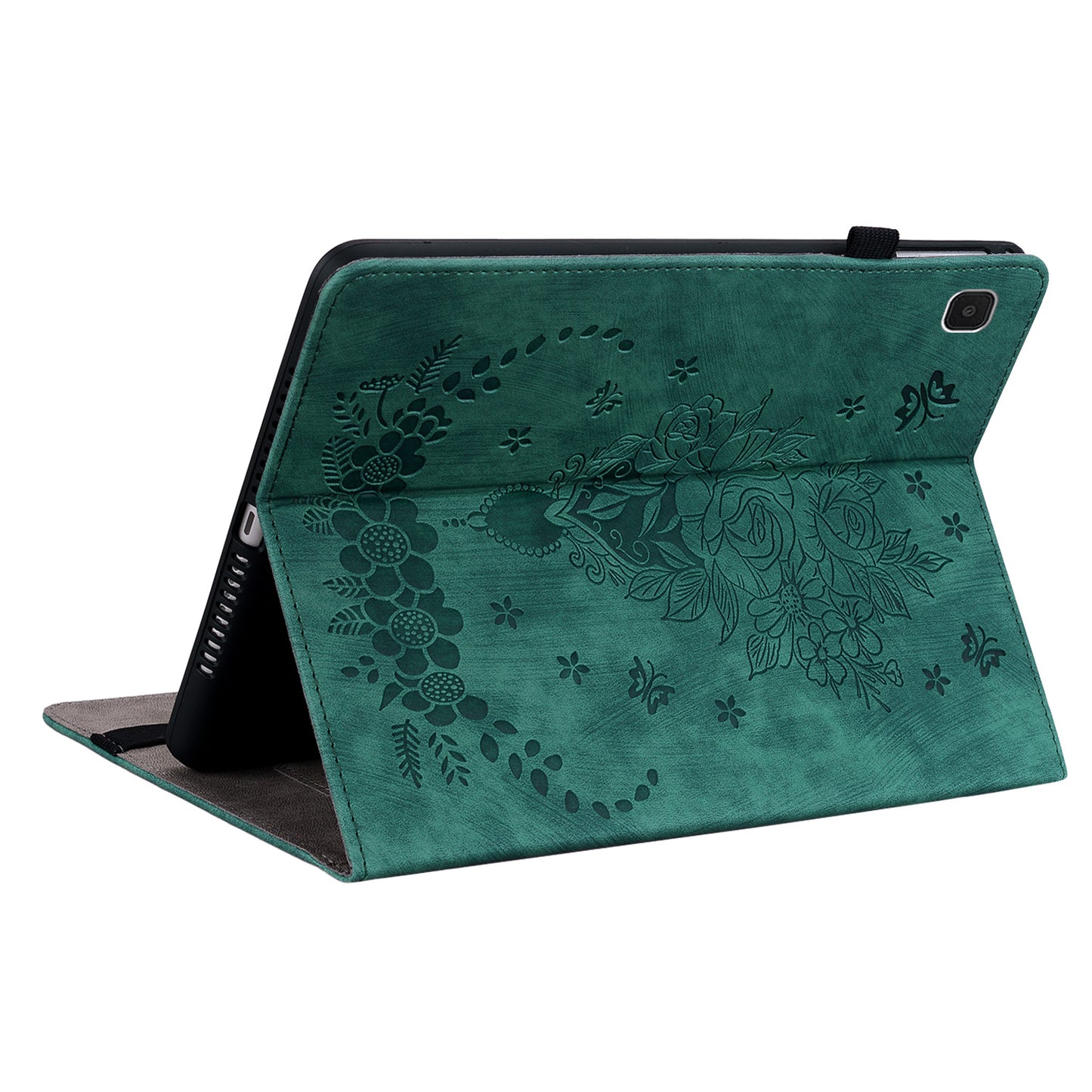 For Samsung Galaxy Tab A7 Lite 8.7-inch Imprinted PU Leather Foldable Stand Tablet Case with Pen Holder