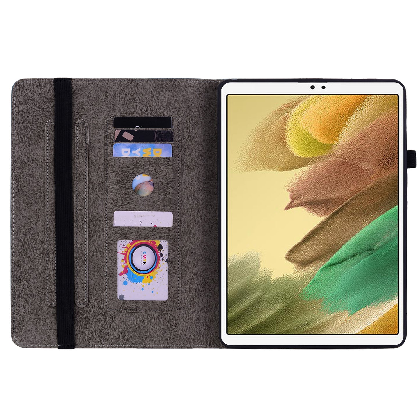 For Samsung Galaxy Tab A7 Lite 8.7-inch Imprinted PU Leather Foldable Stand Tablet Case with Pen Holder