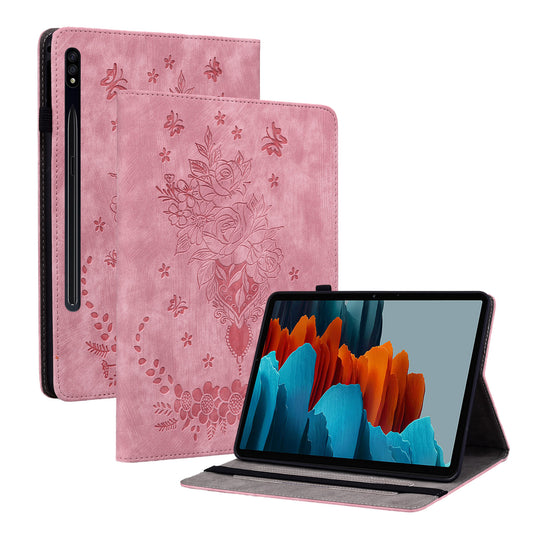Tablet Leather Case for Samsung Galaxy Tab S7 / S8 , Card Slots Stand Imprinted Tablet Cover
