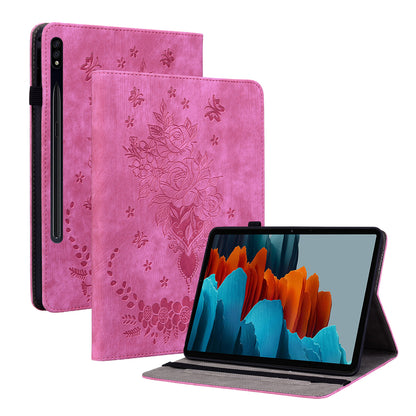 Tablet Leather Case for Samsung Galaxy Tab S7 / S8 , Card Slots Stand Imprinted Tablet Cover