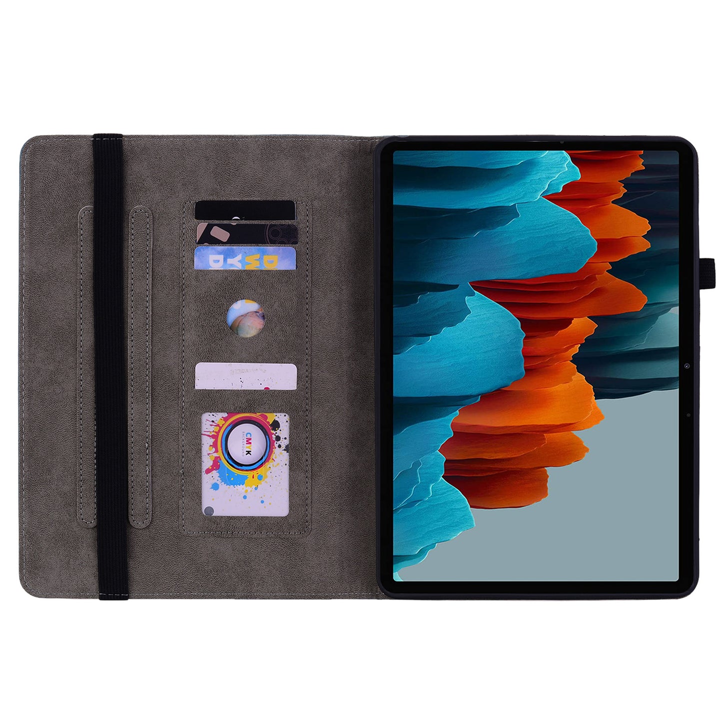 Tablet Leather Case for Samsung Galaxy Tab S7 / S8 , Card Slots Stand Imprinted Tablet Cover