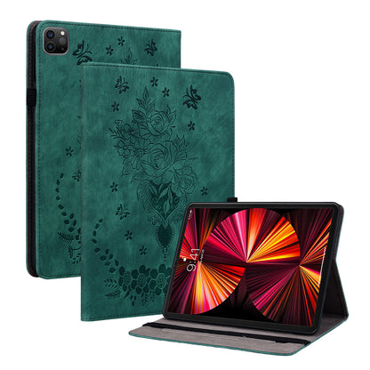 For iPad Pro 11-inch (2018) / (2020) / (2021) / (2022) / Air (2020) / Air (2022) Imprinted Leather Cover Auto Wake / Sleep Stand Case
