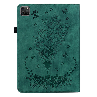 For iPad Pro 11-inch (2018) / (2020) / (2021) / (2022) / Air (2020) / Air (2022) Imprinted Leather Cover Auto Wake / Sleep Stand Case