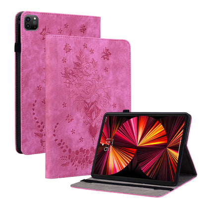 For iPad Pro 11-inch (2018) / (2020) / (2021) / (2022) / Air (2020) / Air (2022) Imprinted Leather Cover Auto Wake / Sleep Stand Case