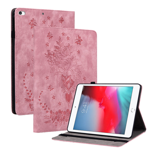 For iPad Mini / Mini 2 / mini 3 / mini 4 / mini (2019) 7.9 inch PU Leather Card Holder Stand Case Imprinted Tablet Anti-drop Cover