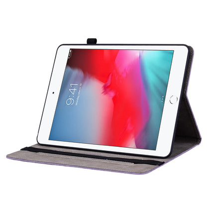 For iPad Mini / Mini 2 / mini 3 / mini 4 / mini (2019) 7.9 inch PU Leather Card Holder Stand Case Imprinted Tablet Anti-drop Cover