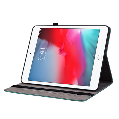 For iPad Mini / Mini 2 / mini 3 / mini 4 / mini (2019) 7.9 inch PU Leather Card Holder Stand Case Imprinted Tablet Anti-drop Cover