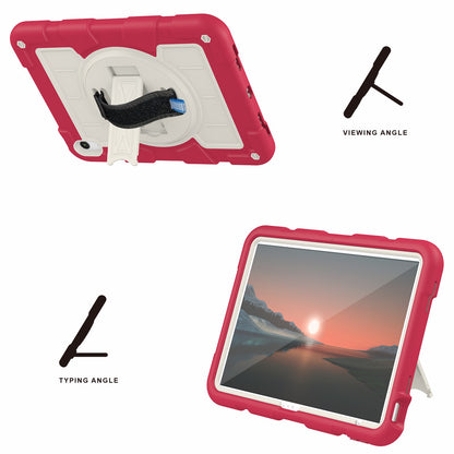 For iPad 10.9 (2022) TPU+PC Tablet Case Rotating Hand Strap Kickstand Cover with Shoulder Strap