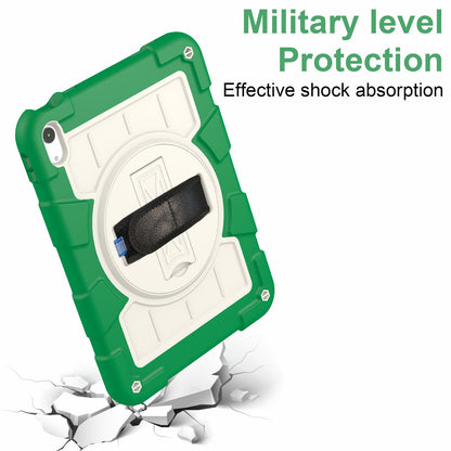 For iPad 10.9 (2022) TPU+PC Tablet Case Rotating Hand Strap Kickstand Cover with Shoulder Strap