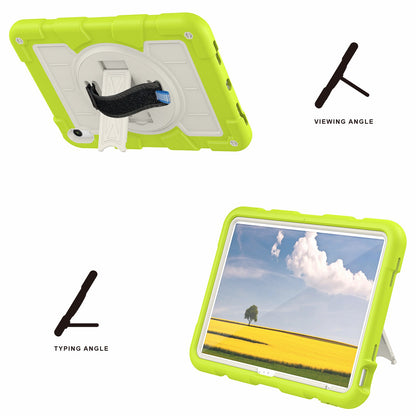 For iPad 10.9 (2022) TPU+PC Tablet Case Rotating Hand Strap Kickstand Cover with Shoulder Strap