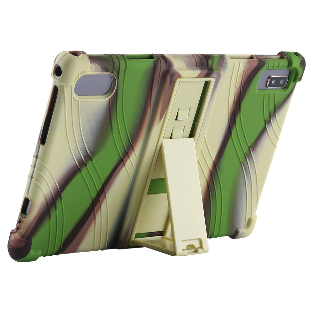 Tablet Case for Blackview Tab 12 Shockproof Silicone+PC Protective Cover with Kickstand