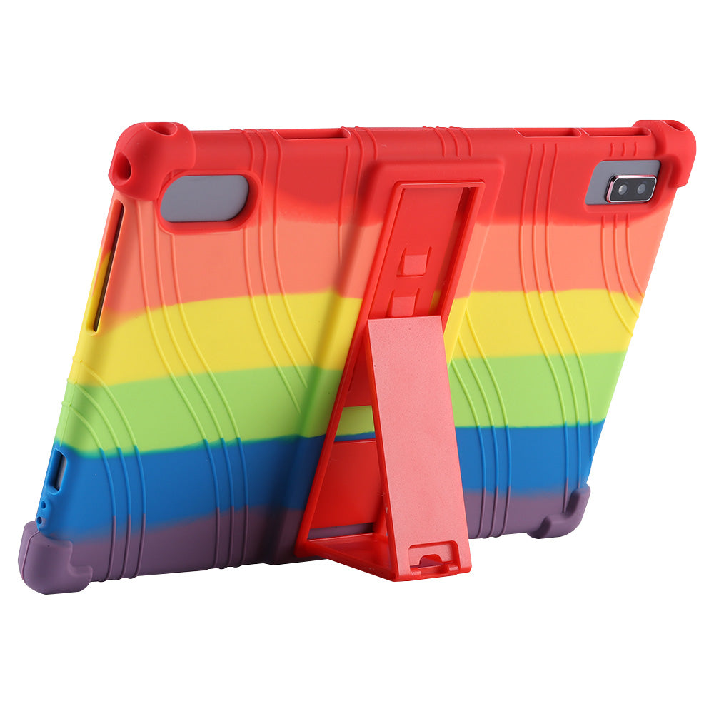 Tablet Case for Blackview Tab 12 Shockproof Silicone+PC Protective Cover with Kickstand