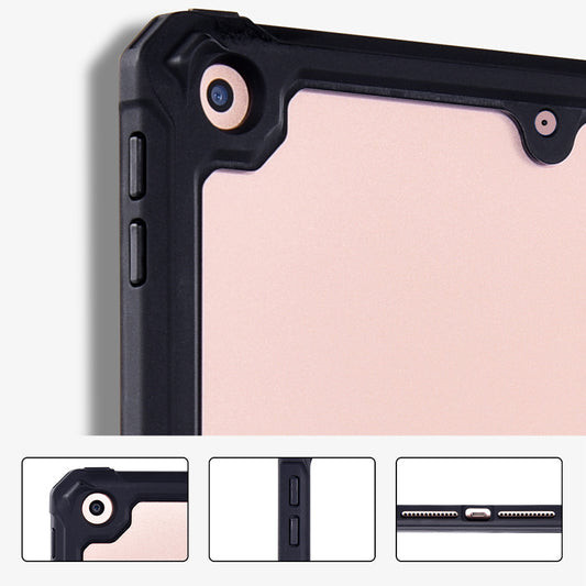 For iPad 10.2 (2021) / (2019) / (2020) TPU+PC Tablet Case Air Cushion Protective Kickstand Cover with Pencil Holder