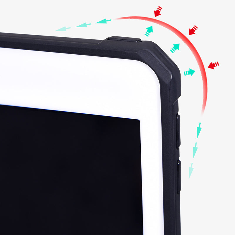 For iPad 10.2 (2021) / (2019) / (2020) TPU+PC Tablet Case Air Cushion Protective Kickstand Cover with Pencil Holder