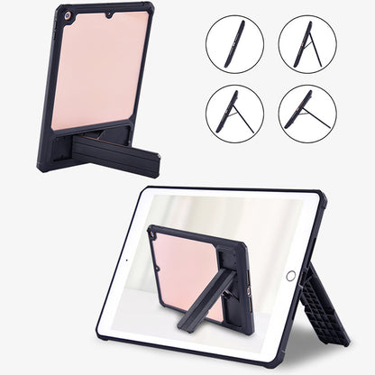 For iPad 10.2 (2021) / (2019) / (2020) TPU+PC Tablet Case Air Cushion Protective Kickstand Cover with Pencil Holder