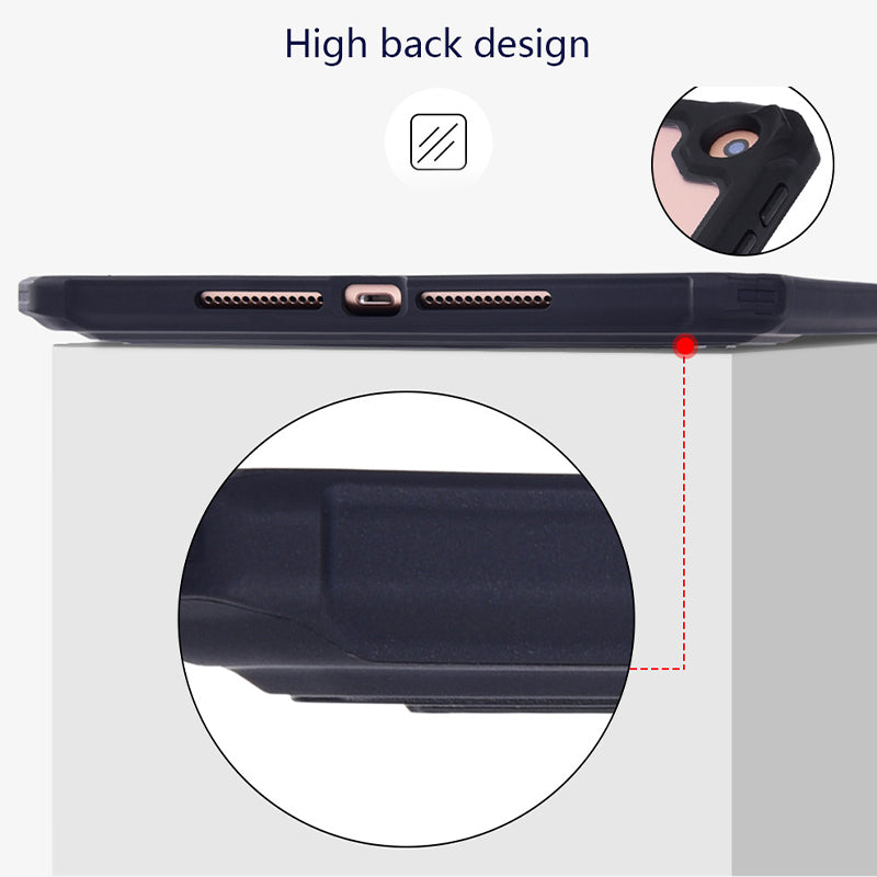 For iPad 10.2 (2021) / (2019) / (2020) TPU+PC Tablet Case Air Cushion Protective Kickstand Cover with Pencil Holder