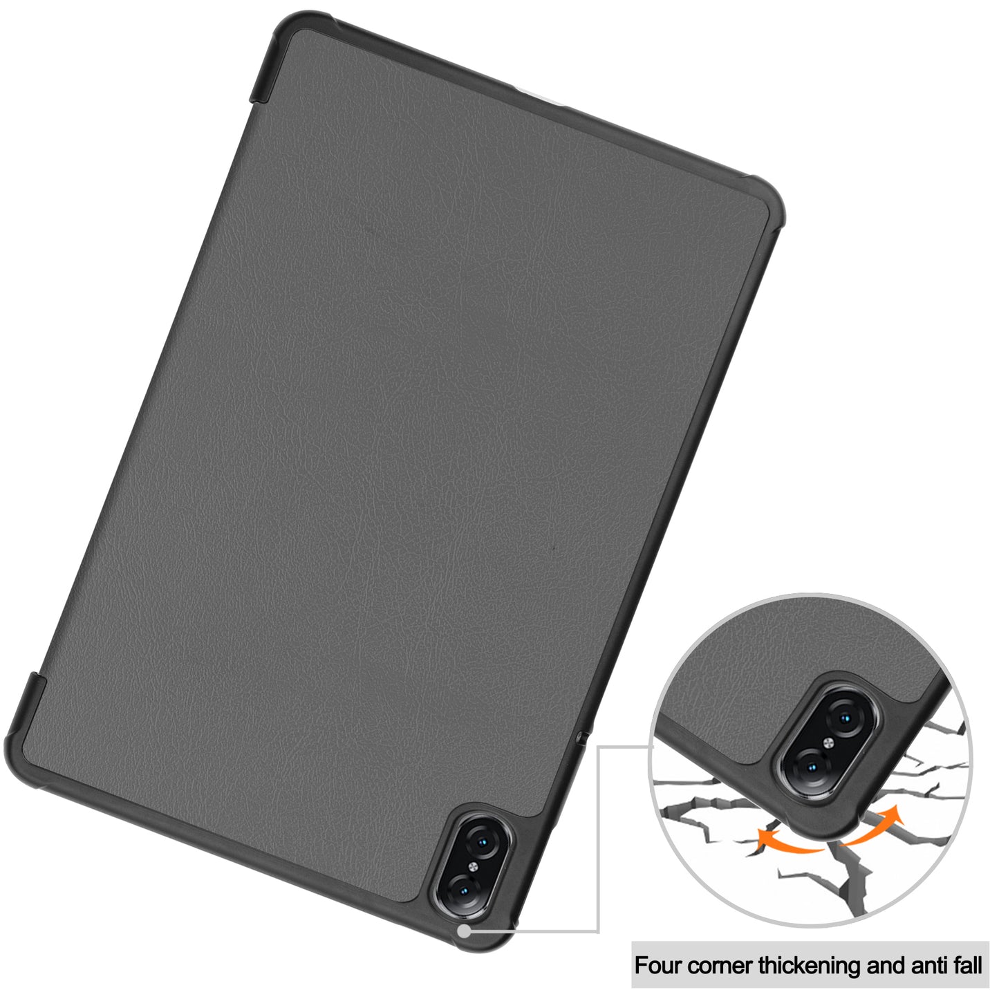 For Honor Pad V8 Tri-fold Stand Tablet Case PU Leather Full Protective Cover with Auto Sleep / Wake