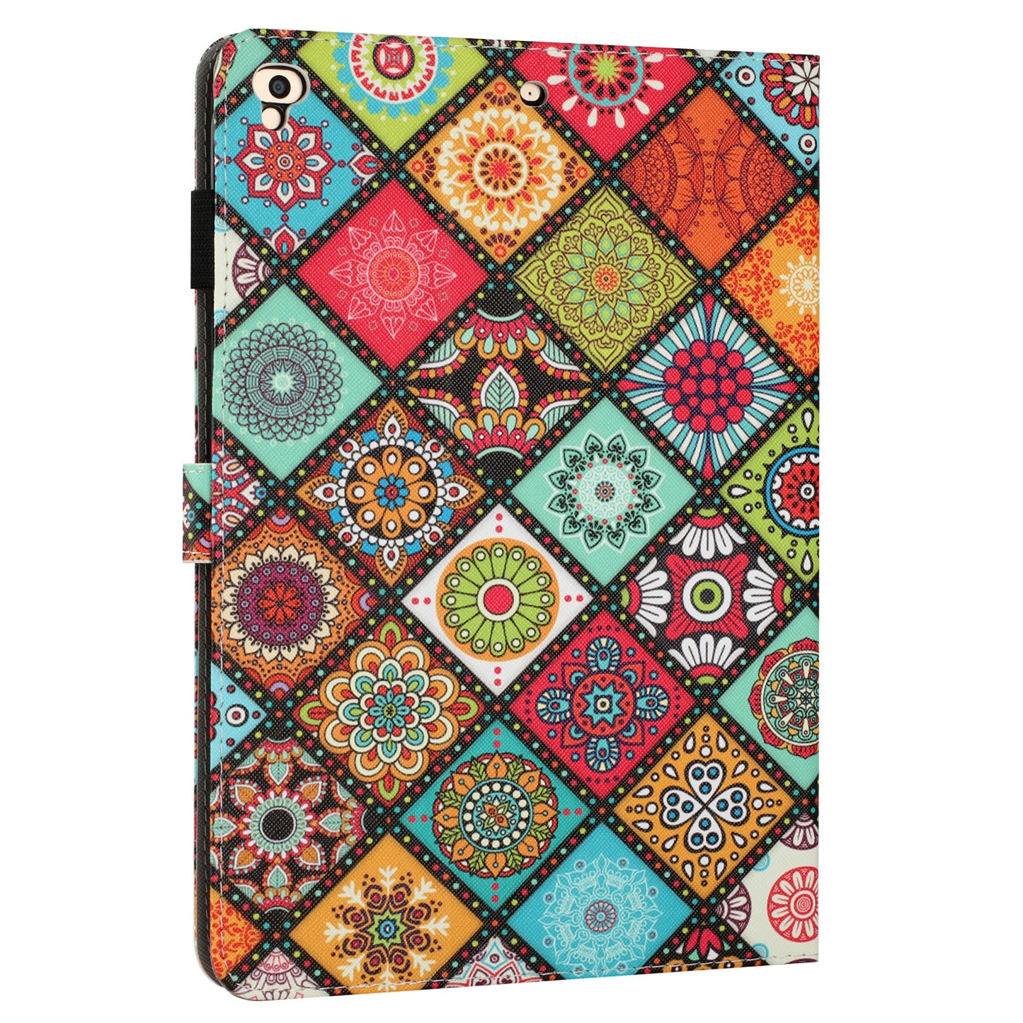 For iPad 9.7-inch (2017) / (2018) / iPad Air (2013) / Air 2 PU Leather Tablet Case Pattern Printing Shockproof Cover with Card Holder