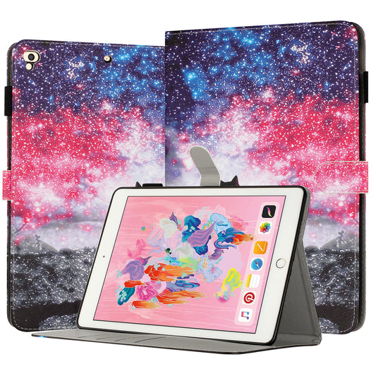 For iPad 9.7-inch (2017) / (2018) / iPad Air (2013) / Air 2 PU Leather Tablet Case Pattern Printing Shockproof Cover with Card Holder