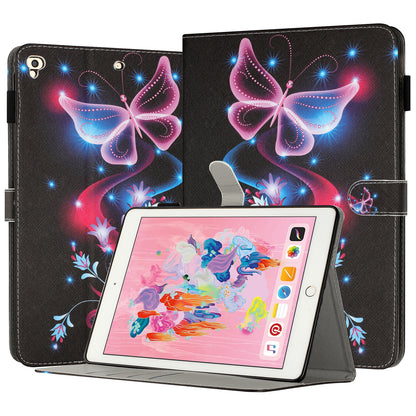 For iPad 9.7-inch (2017) / (2018) / iPad Air (2013) / Air 2 PU Leather Tablet Case Pattern Printing Shockproof Cover with Card Holder