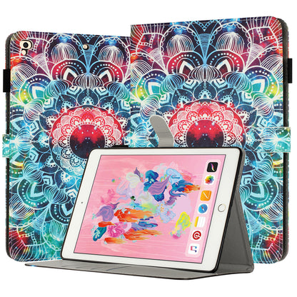 For iPad 9.7-inch (2017) / (2018) / iPad Air (2013) / Air 2 PU Leather Tablet Case Pattern Printing Shockproof Cover with Card Holder