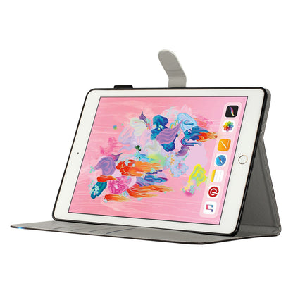 For iPad 9.7-inch (2017) / (2018) / iPad Air (2013) / Air 2 PU Leather Tablet Case Pattern Printing Shockproof Cover with Card Holder