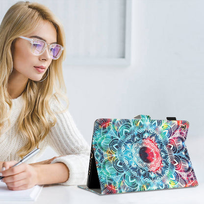 For iPad 9.7-inch (2017) / (2018) / iPad Air (2013) / Air 2 PU Leather Tablet Case Pattern Printing Shockproof Cover with Card Holder