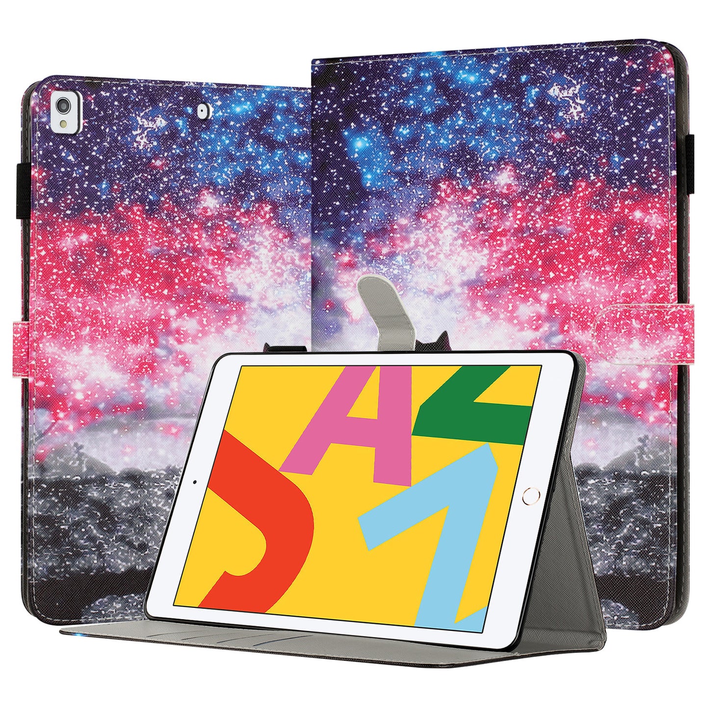 For iPad 10.2 (2021) / (2019) / (2020) PU Leather Flip Cover Pattern Printing Protective Tablet Wallet Case