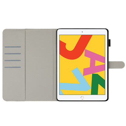 For iPad 10.2 (2021) / (2019) / (2020) PU Leather Flip Cover Pattern Printing Protective Tablet Wallet Case
