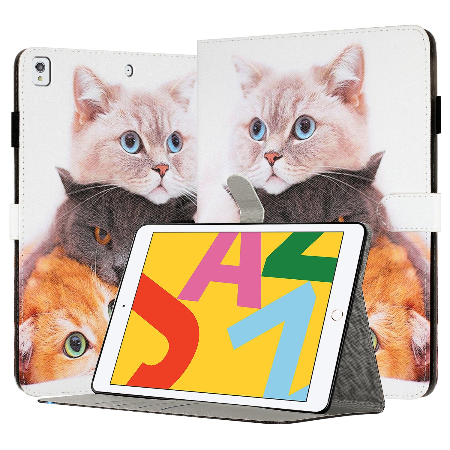 For iPad 10.2 (2021) / (2019) / (2020) PU Leather Flip Cover Pattern Printing Protective Tablet Wallet Case