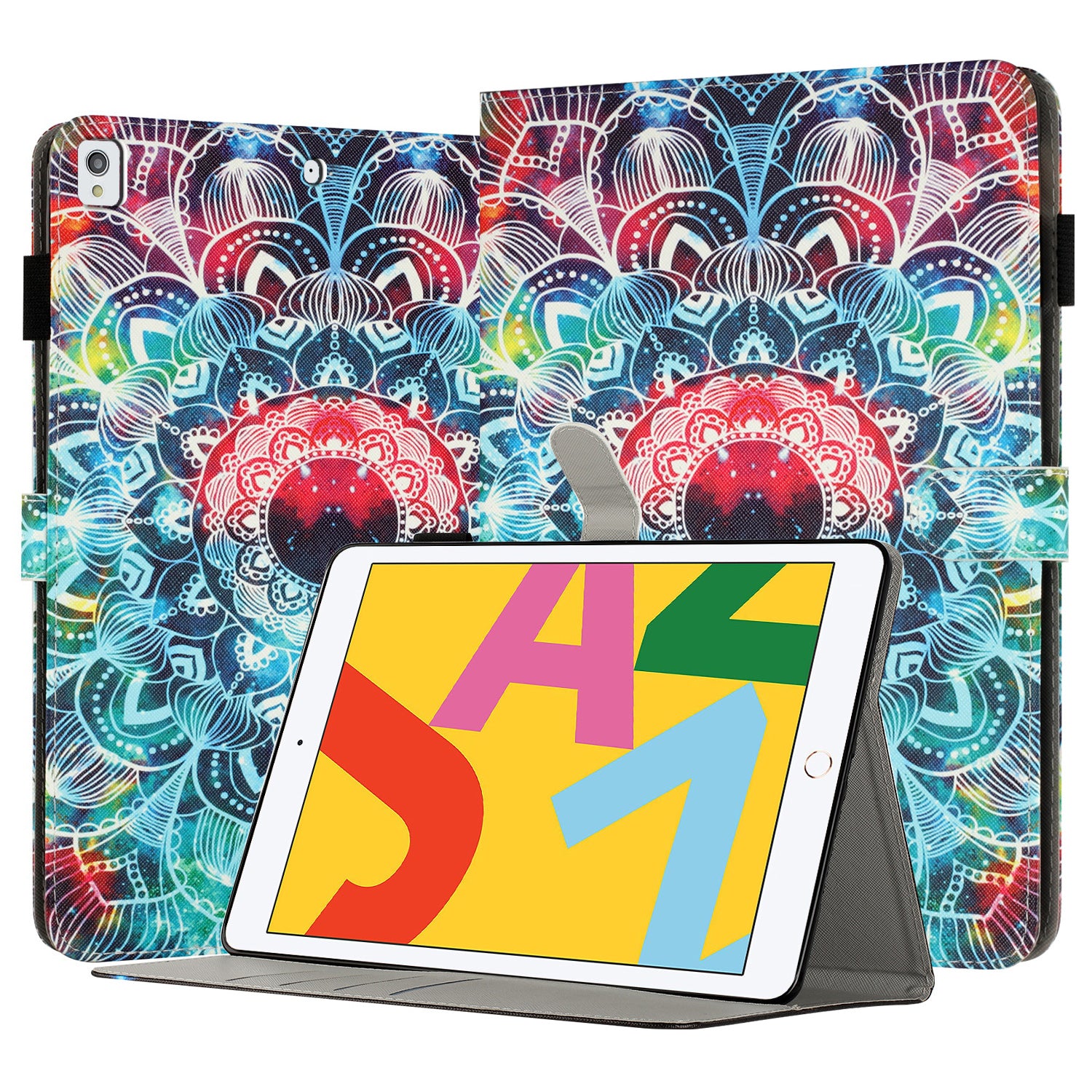 For iPad 10.2 (2021) / (2019) / (2020) PU Leather Flip Cover Pattern Printing Protective Tablet Wallet Case