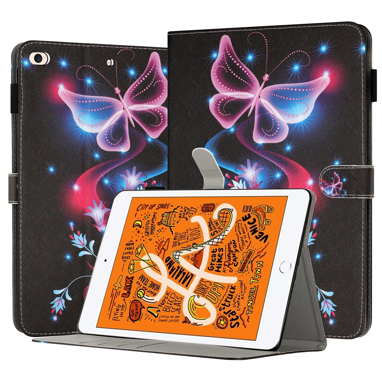 For iPad Mini / Mini 2 / mini 3 / mini 4 / mini (2019) 7.9 inch Pattern Printing Tablet Case Anti-Drop PU Leather Flip Cover