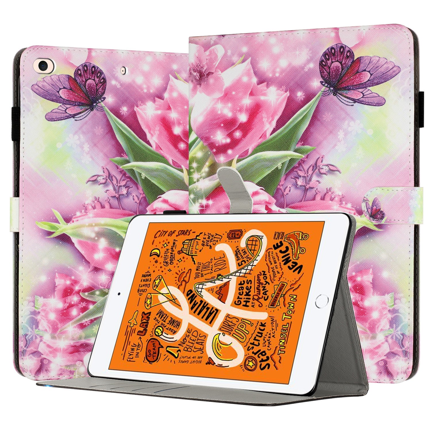 For iPad Mini / Mini 2 / mini 3 / mini 4 / mini (2019) 7.9 inch Pattern Printing Tablet Case Anti-Drop PU Leather Flip Cover