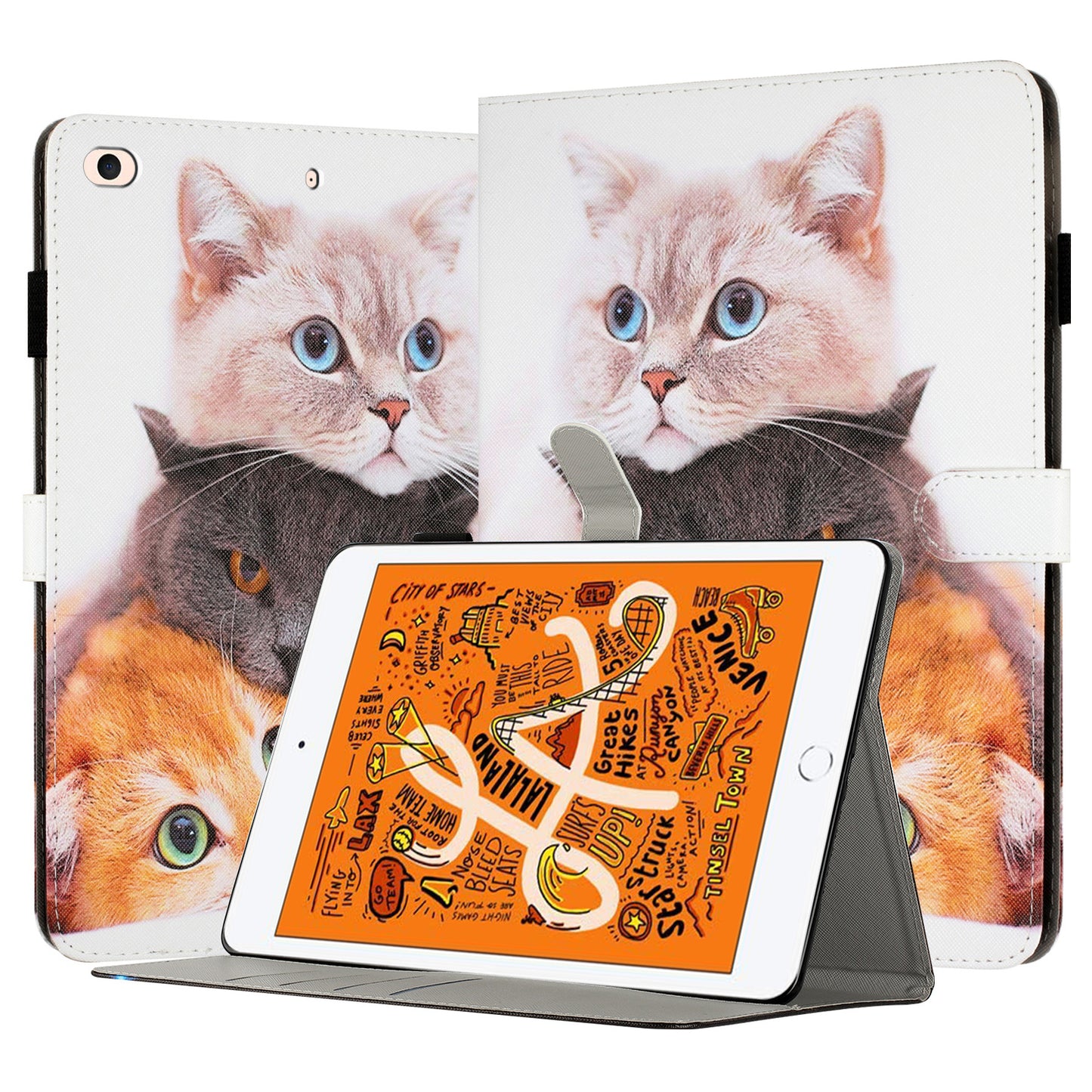 For iPad Mini / Mini 2 / mini 3 / mini 4 / mini (2019) 7.9 inch Pattern Printing Tablet Case Anti-Drop PU Leather Flip Cover