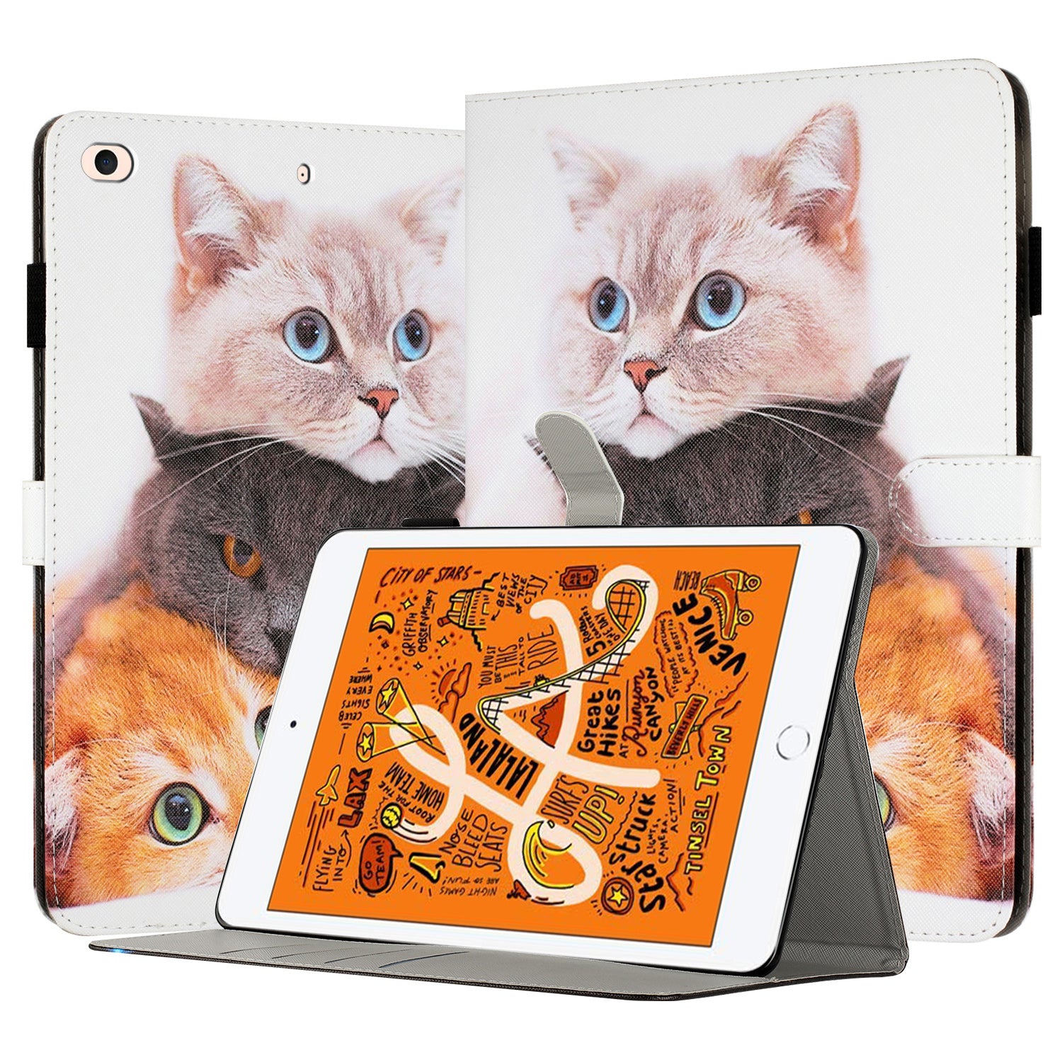 For iPad Mini / Mini 2 / mini 3 / mini 4 / mini (2019) 7.9 inch Pattern Printing Tablet Case Anti-Drop PU Leather Flip Cover