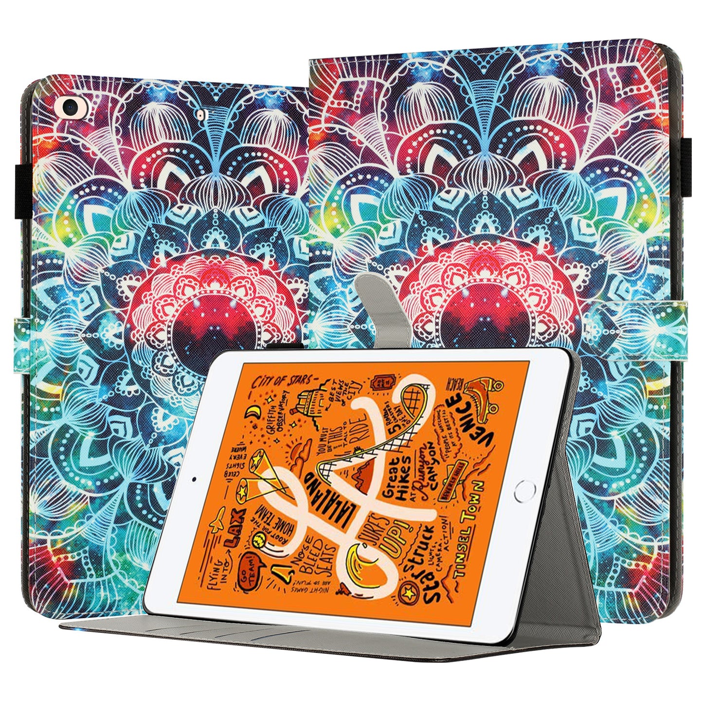 For iPad Mini / Mini 2 / mini 3 / mini 4 / mini (2019) 7.9 inch Pattern Printing Tablet Case Anti-Drop PU Leather Flip Cover