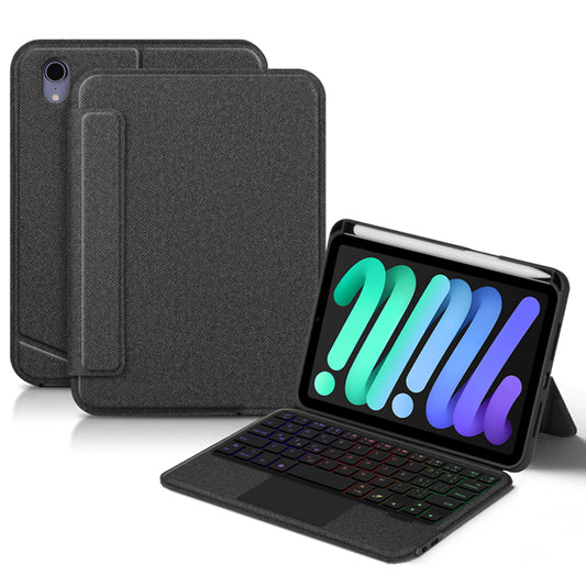 For iPad mini (2021) Shockproof Tablet Case + Detachable Wireless Keyboard with Backlit