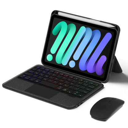For iPad mini (2021) Shockproof Tablet Case + Detachable Wireless Keyboard with Backlit