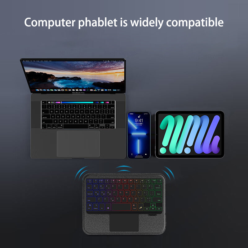 For iPad mini (2021) Shockproof Tablet Case + Detachable Wireless Keyboard with Backlit