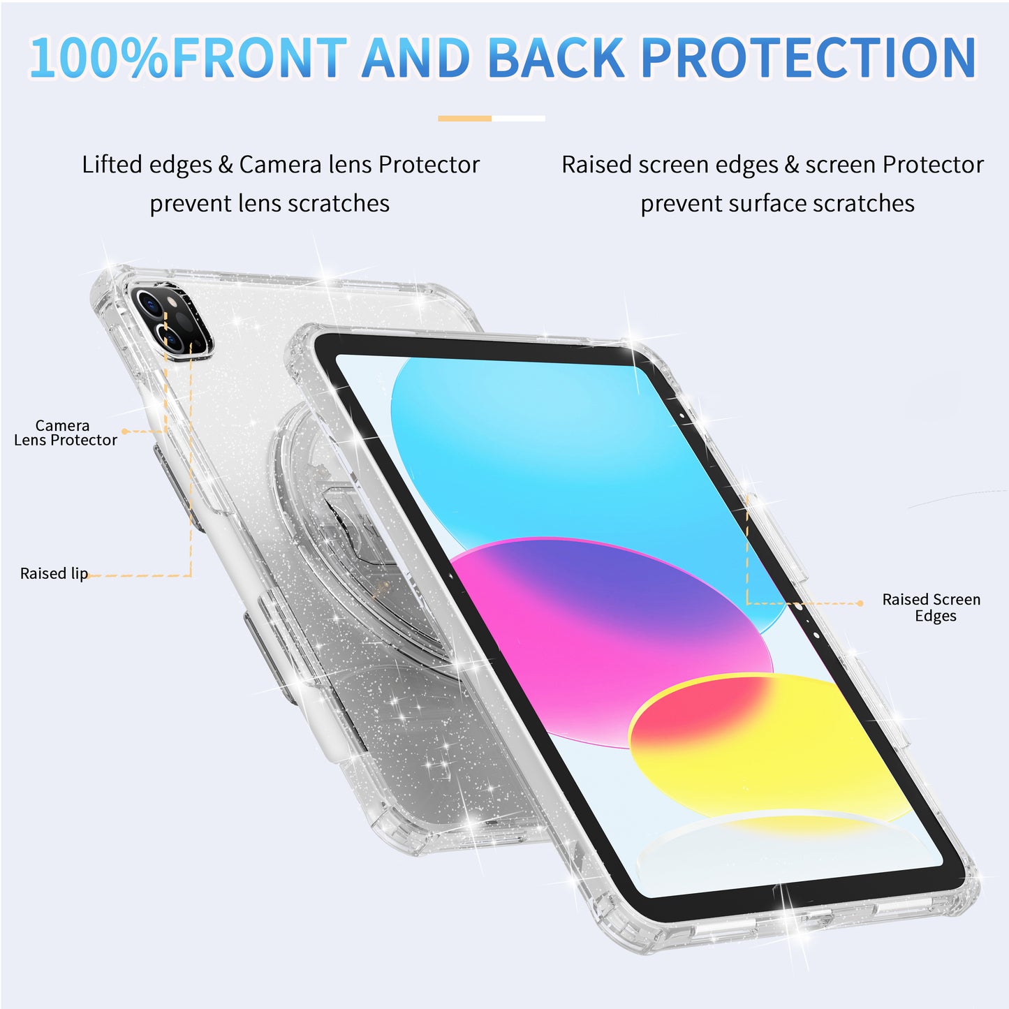 For iPad Pro 11 (2018) / (2020) / (2021) / (2022) TPU+PC Tablet Case Rotary Hand Strap Kickstand Tablet Cover