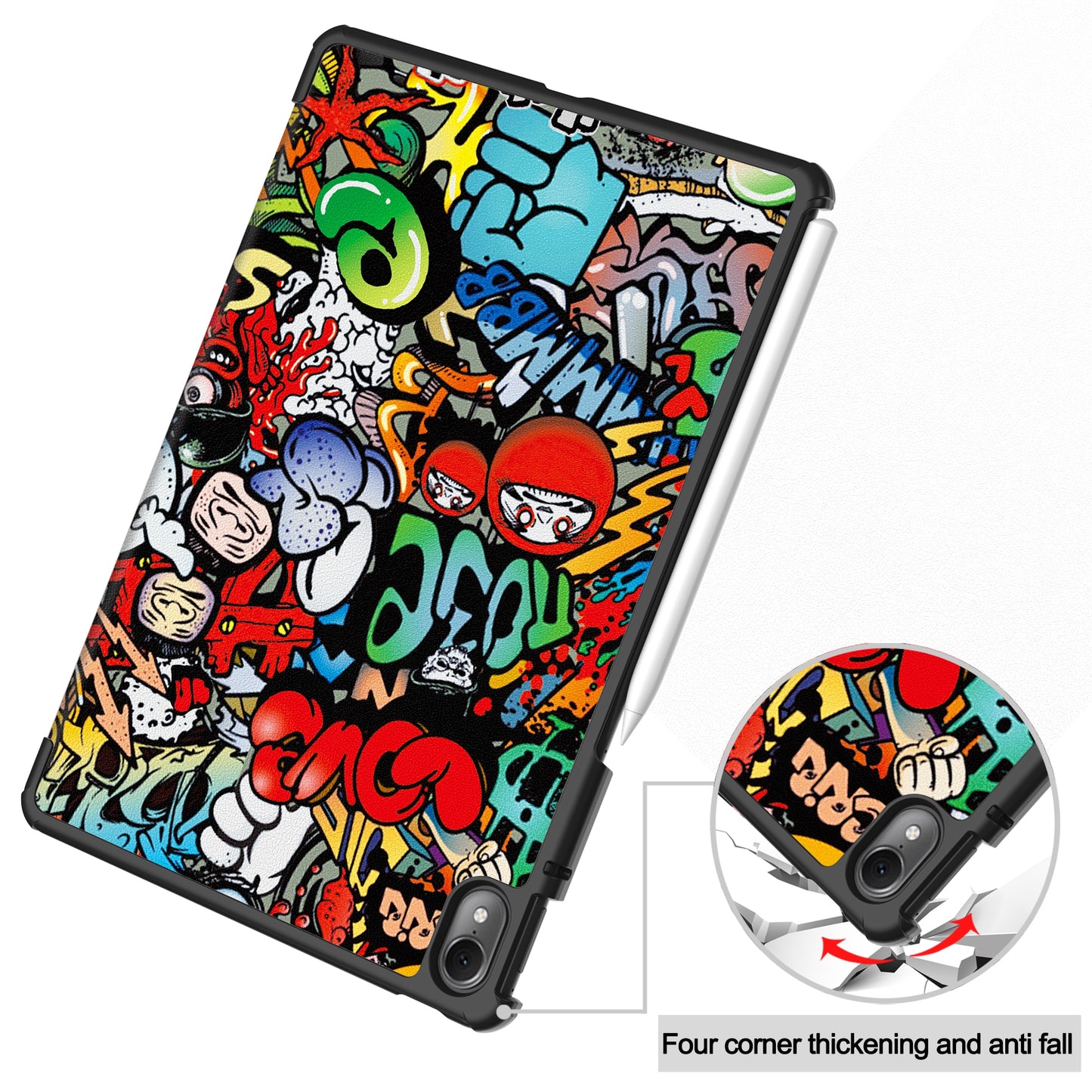 For Huawei MatePad Air 11.5 inch (2023) Auto Wake / Sleep Trifold Stand Tablet Case PU Leather Pattern Printed Cover
