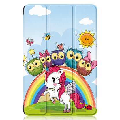 For Huawei MatePad 11 (2023) Tri-fold Stand Tablet Case Pattern Printing PU Leather Cover with Auto Wake / Sleep