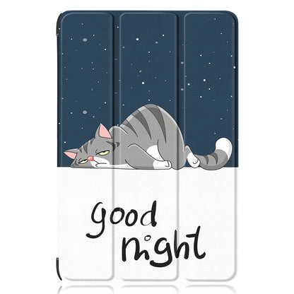 For Huawei MatePad 11 (2023) Tri-fold Stand Tablet Case Pattern Printing PU Leather Cover with Auto Wake / Sleep